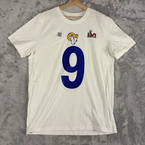 Los Angeles Rams Nike Matthew Stafford #9 Super Bowl LVI T-shirt Size Large NEW